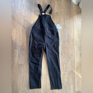 NWT THE NINES by HATCH Black Cotton Maternity Overalls Women’s Size 4